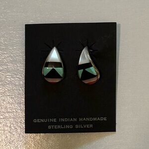 New Native American Sterling Silver Dangle Earrings